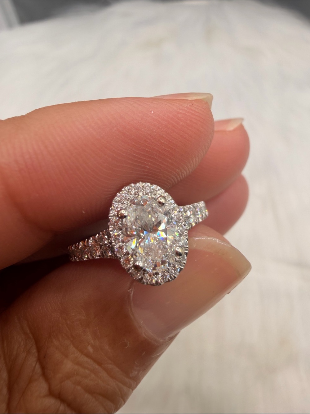 14k White Gold 1.50 Ctw Lab-Created Diamond Ring Size 6.5.